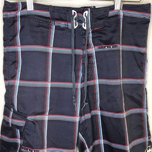 Billabong men’s plaid cargo board shorts swim W32